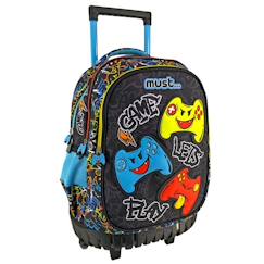 Sac à dos à roulettes gaming cmp 45 cm – 3 compartiments zippés  - vertbaudet enfant