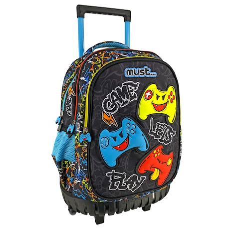 Sac à dos à roulettes gaming cmp 45 cm – 3 compartiments zippés  - vertbaudet enfant