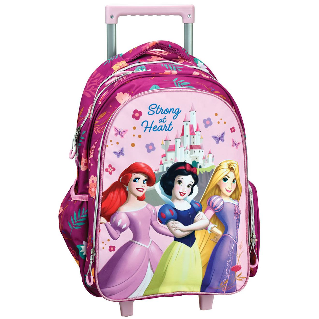 Sac À Dos À Roulettes Enfant Fille - Princesse Château - Disney Haut De Gamme Multicolore