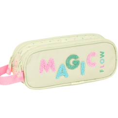 Jouet-Matériel scolaire-Trousse rectangulaire toile 2 compartiments zippés