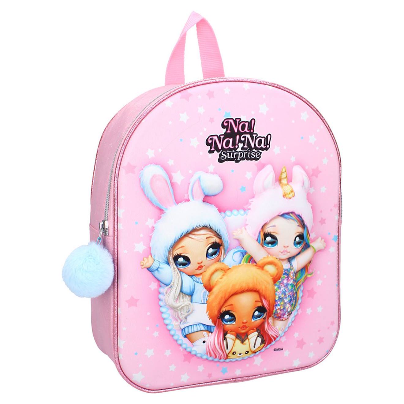 Sac À Dos Enfant Fille Na! Na! Na! Surprise 31 Cm Avec Pompon Blanc / Rose / Foncé / Blanc