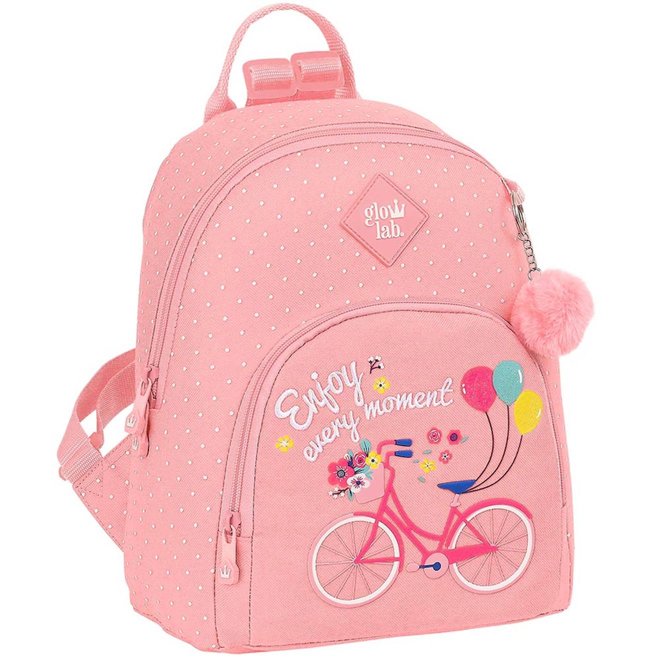 Mini Sac Dos Fille En Textile Petits Pois Glowlab enjoy Every Moment 30 Cm Bleu Rose Blanc 19 €