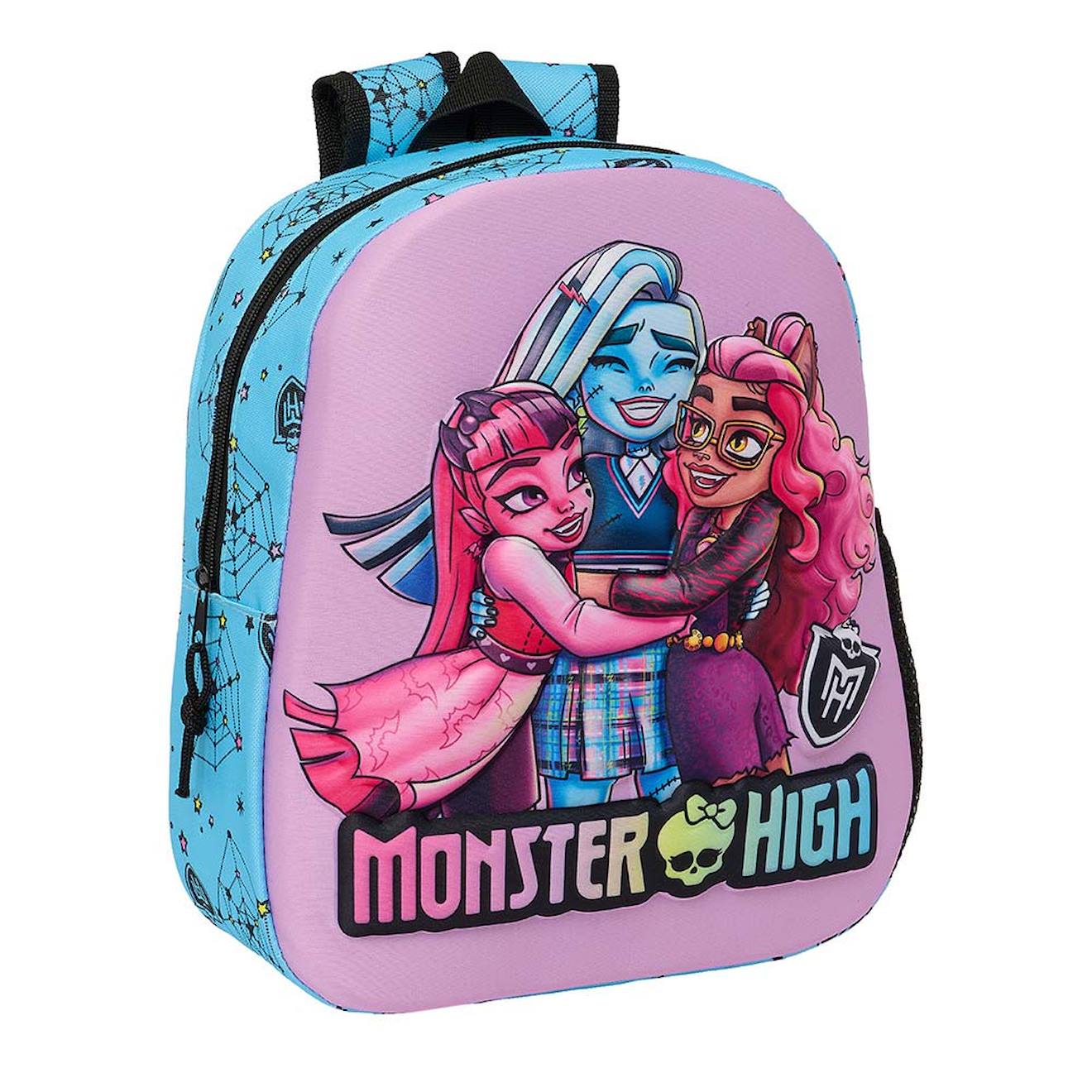 Sac À Dos Scolaire Fille 3d En Textile Monster High Rose/multicolore