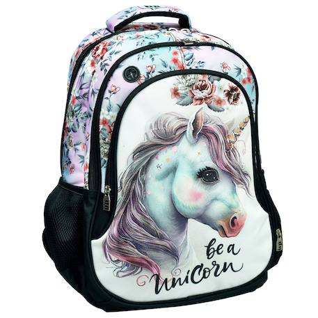 Sac à dos licorne magique 48 cm polyester - 2 compartiments à poches latérales  - vertbaudet enfant
