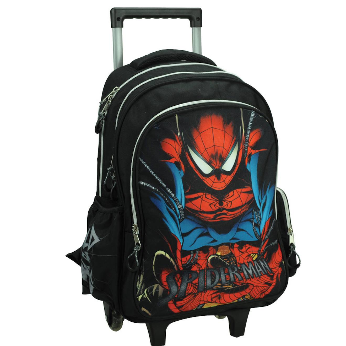 Trolley Scolaire Garçon Spider-man En Textile Noir / Rouge / Bleu