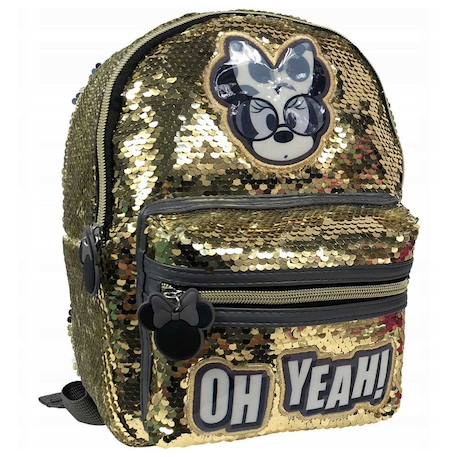 Fille-Sac à dos maternelle fille à sequins minnie disney "oh yeah !" 27 cm