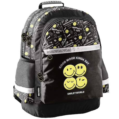Garçon-Accessoires-Sac à dos scolaire smiley world good mood 2 compartiments 41 cm