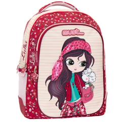 Sac à dos scolaire fille luna imprimé textile haut de gamme 43 cm  - vertbaudet enfant