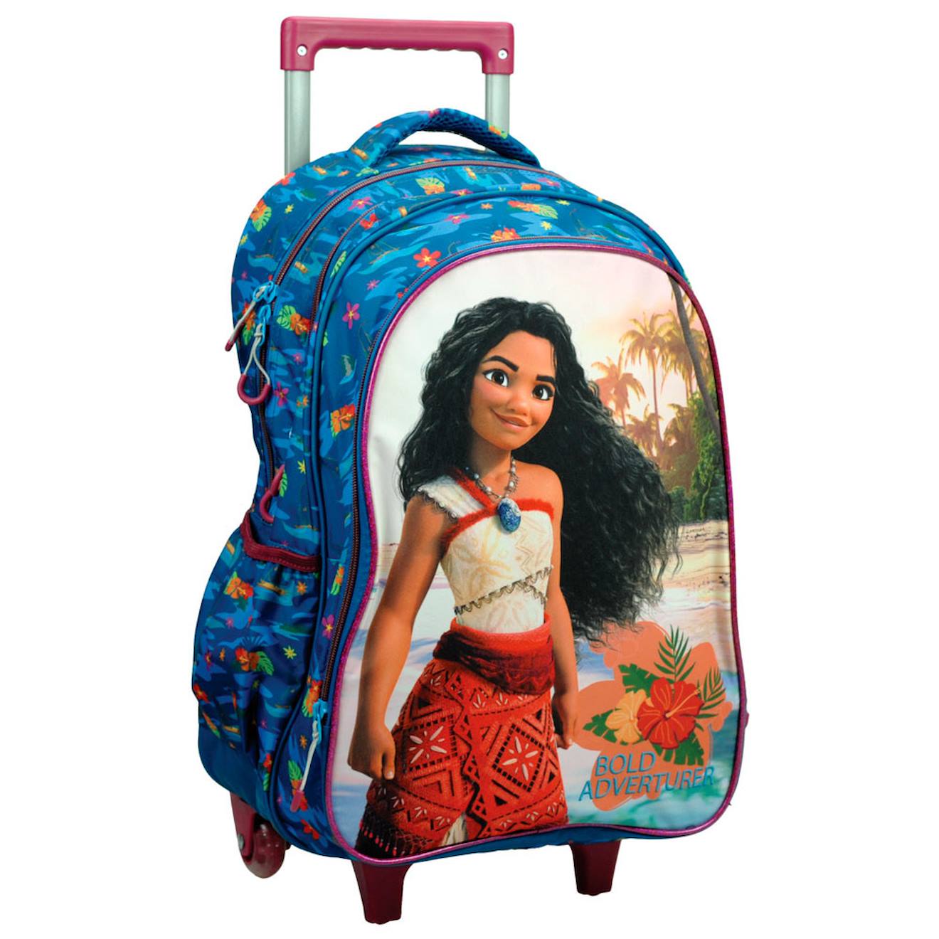 Sac À Dos À Roulettes Fille - Vaiana Wave - Disney Haut De Gamme Multicolore