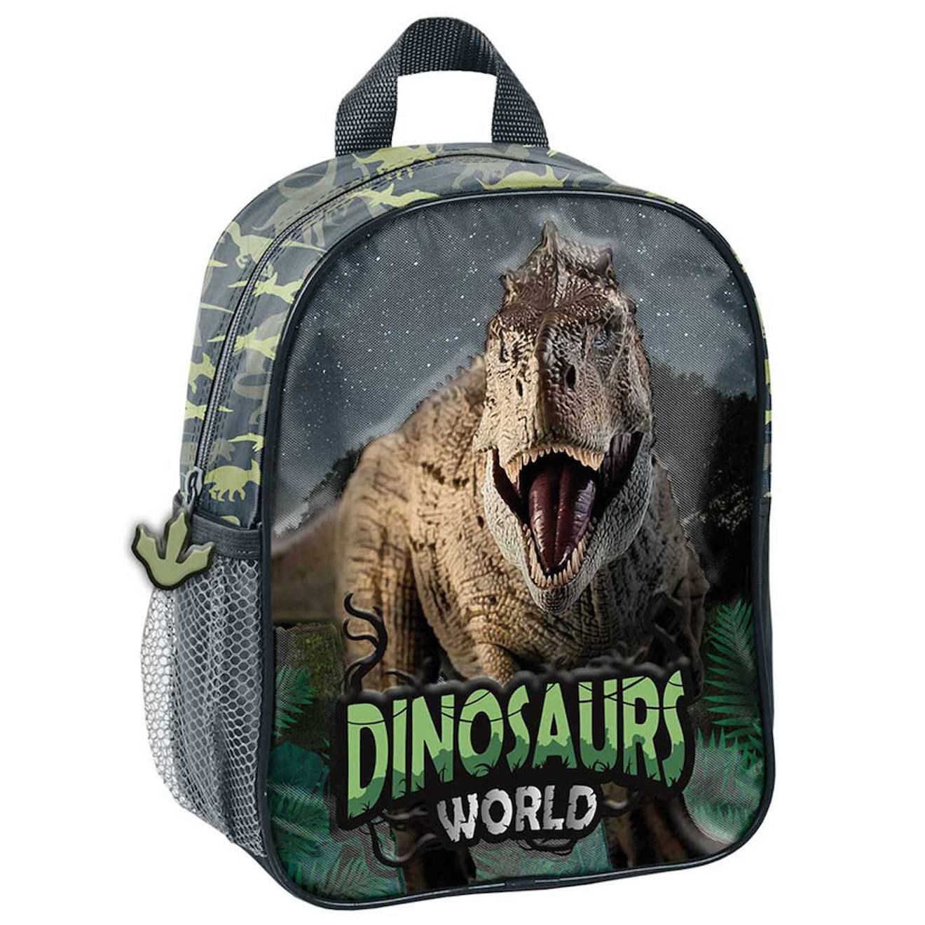 Sac À Dos Maternelle Garçon Motif Dinosaure Tissu Synthétique Noir / Vert
