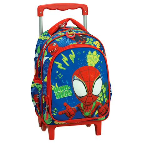 Garçon-Accessoires-Cartable, trousse-Trolley garçon sac à dos maternelle dino-webs avec poignée télescopique spidey