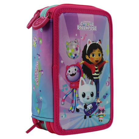 Fille-Trousse remplie 3 compartiments gabby et la maison magique 20 cm