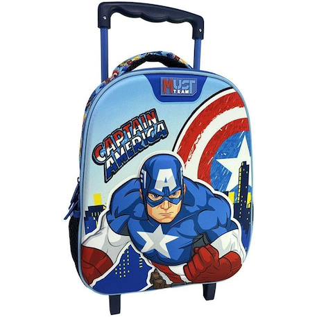 Garçon-Accessoires-Sac à dos chariot maternelle captain america 2 compartiments 34x20x44 cm avengers