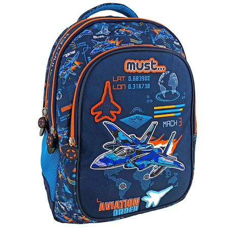 Sac à dos aviation cmp 43 cm – 2 compartiments zippés + poche frontale  - vertbaudet enfant