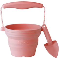-Seau pliable en silicone avec truelle – jouet de jardin et de plage souple et coloré
