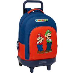 Sac à dos à roulettes super mario "mamma mia" 45 cm trolley haut de gamme  - vertbaudet enfant