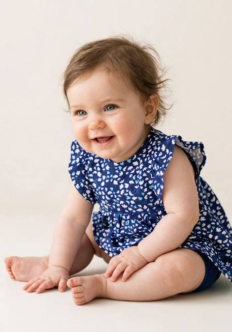 Bébé-Ensemble robe + bas 100% coton bébé fille