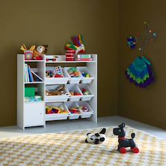Meuble de rangement enfant 9 bacs de rangement, 4 étagères, 1 porte  - vertbaudet enfant