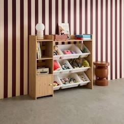 Meuble de rangement enfant 9 bacs de rangement, 4 étagères, 1 porte  - vertbaudet enfant