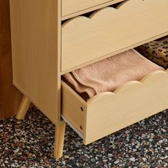 Commode enfant décor bois 3 tiroirs, pieds bois de pin - 80 x 30 x 79 cm - azur  - vertbaudet enfant