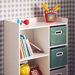 Meuble de rangement pour enfant pratique avec 7 compartiments et 4 paniers en velours  - vertbaudet enfant