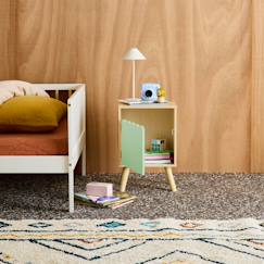 Table de chevet enfant décor bois 1 porte, pieds bois de pin - 34 x 23,5 x 52 cm  - azur  - vertbaudet enfant