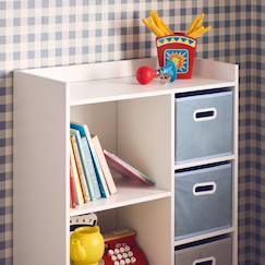 Meuble de rangement pour enfant pratique avec 7 compartiments et 4 paniers en velours  - vertbaudet enfant