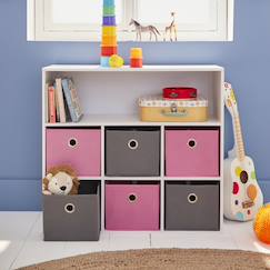 Meuble de rangement pour enfant, blanc - camille - avec 7 compartiments et 6 paniers  - vertbaudet enfant