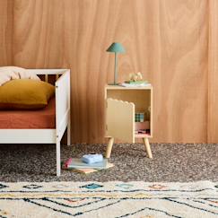 Table de chevet enfant décor bois 1 porte, pieds bois de pin - 34 x 23,5 x 52 cm  - azur  - vertbaudet enfant