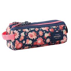 -Trousse 2 compartiments rectangulaire 21 cm à zip motif floral
