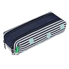 Jouet-Trousse scolaire double à 2 compartiments zippés gaëlle