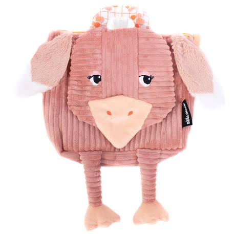 Sac à dos velours maternelle les déglingos 25 cm (autruche)  - vertbaudet enfant