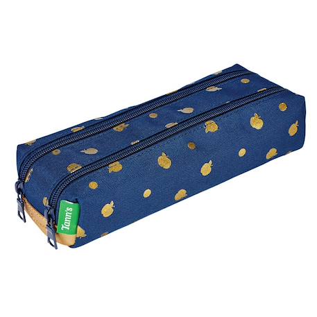 Trousse 2 compartiments laura ananas dorés 23 x 6 x 9 cm  - vertbaudet enfant