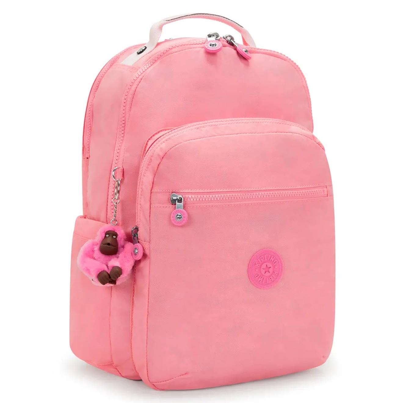 Sac À Dos Scolaire Fille Kipling Seoul Lap 44 Cm - Avec Poche Protectrice Pour Ordinateur Corail