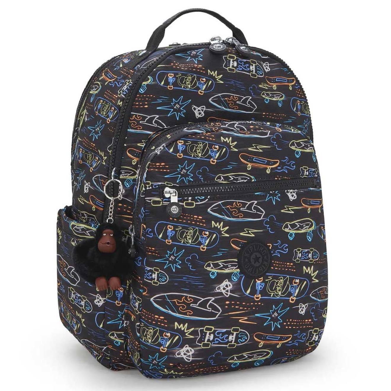 Sac À Dos Garçon Kipling Seoul College Extra Skate 44 Cm - Poche Pour Ordinateur Noir / Multicolore