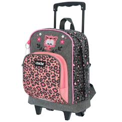 Sac à dos à roulettes fille motif léopard  - vertbaudet enfant
