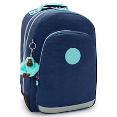 -Sac à dos scolaire fille kipling class room polyester motif resort navy