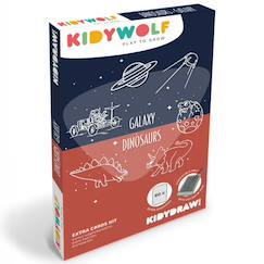 Jouet-Recharge kidydraw mini 60 cartes galaxie et dinosaures