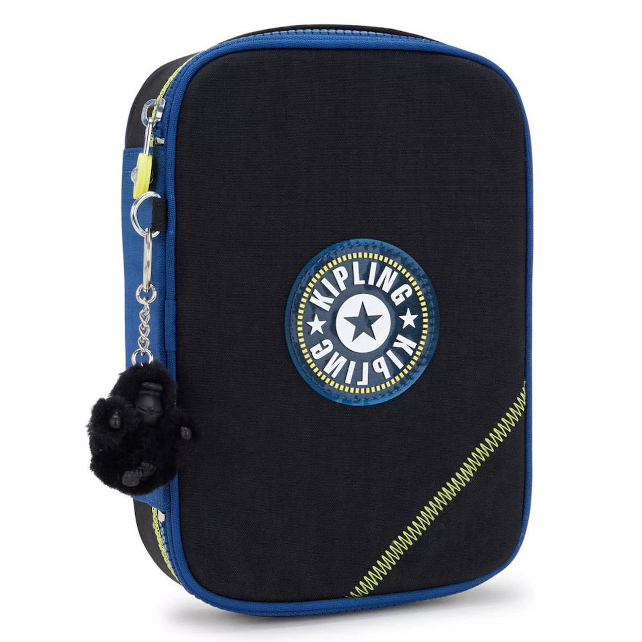 Trousse Garçon Rectangulaire Kipling 100 Pens Lets Scuba 21 Cm- Grande Capacité Noir / Jaune / Bleu