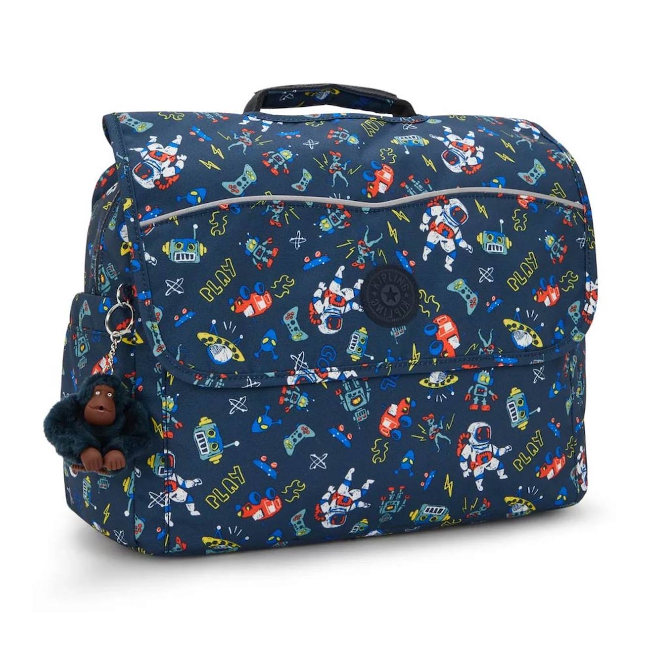 Cartable Enfant Garçon Kipling Codie M Space Game 38 Cm - Qualité Premium Bleu / Multicolore