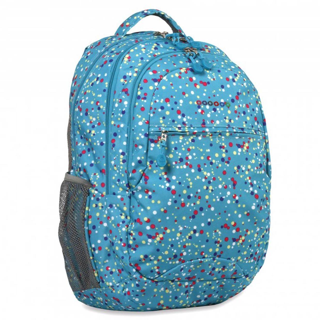 Sac À Dos Enfant Garçon Haut De Gamme Color Dots Tissu Synthétique Texturé 48 Cm Bleu/rouge/jaune