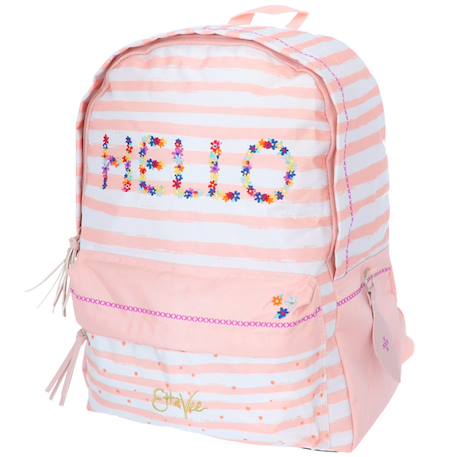 Fille-Sac à dos fille 2 compartiments toile imprimée ettavee hello