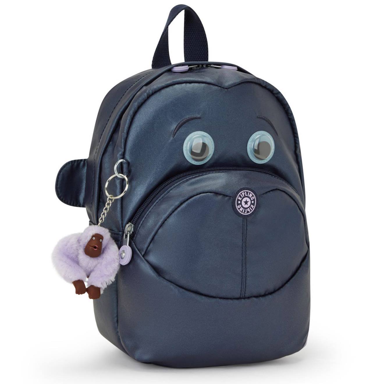 Sac À Dos Maternelle Kipling Faster Nylon Hydrofuge Léger Gris / Violet