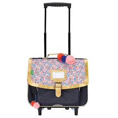 -Cartable trolley fille polyester recyclé imprimé fleuri antonia 38 cm