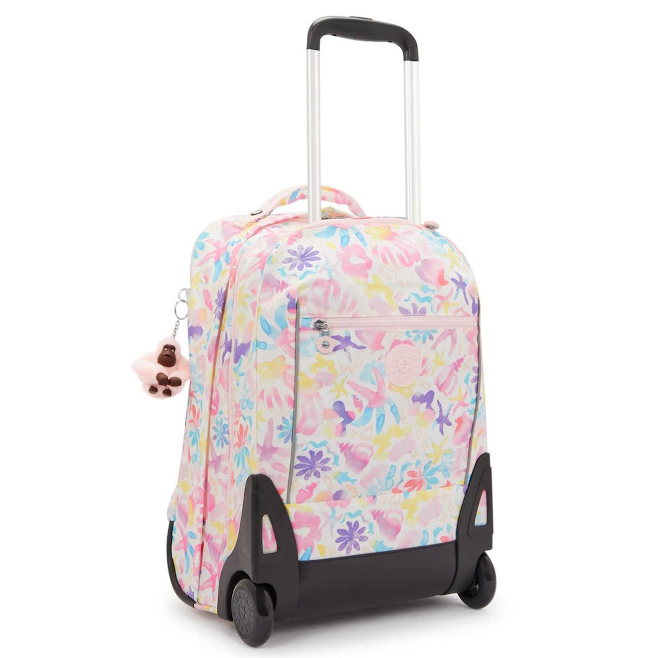 Sac À Dos Trolley Scolaire Fille Avec Compartiment Ordinateur Kipling 48 Cm Blanc / Rose / Bleu