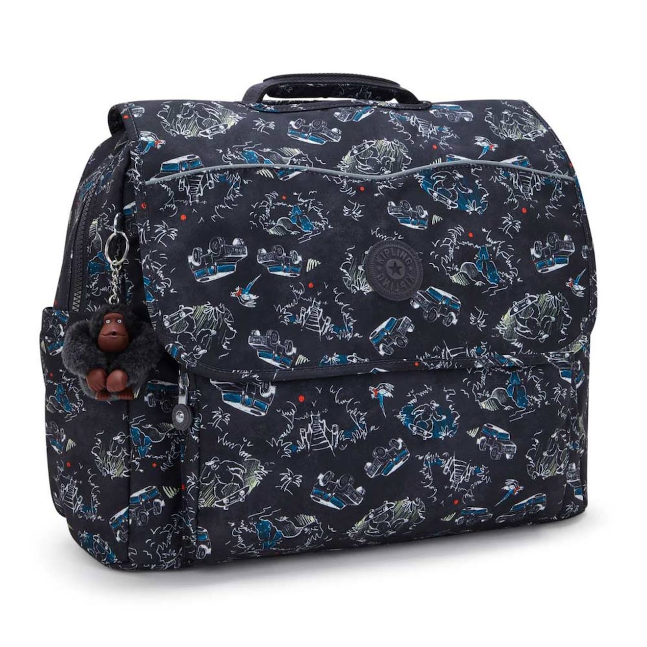 Cartable Garçon Kipling Codie En Polyester Recyclé Imprimé Noir / Bleu