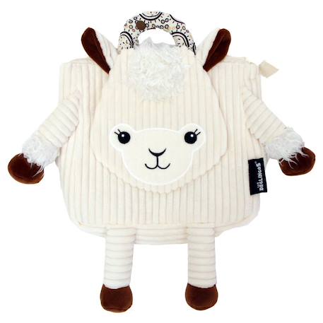 Sac à dos velours maternelle les déglingos 25 cm (lama)  - vertbaudet enfant