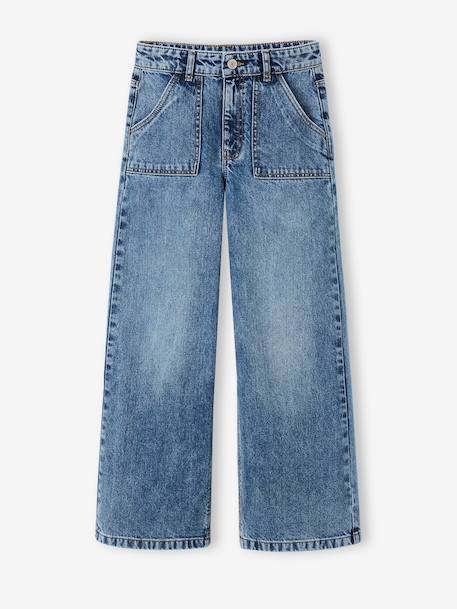 Fille-Pantalon-Jean large poches charpentier fille