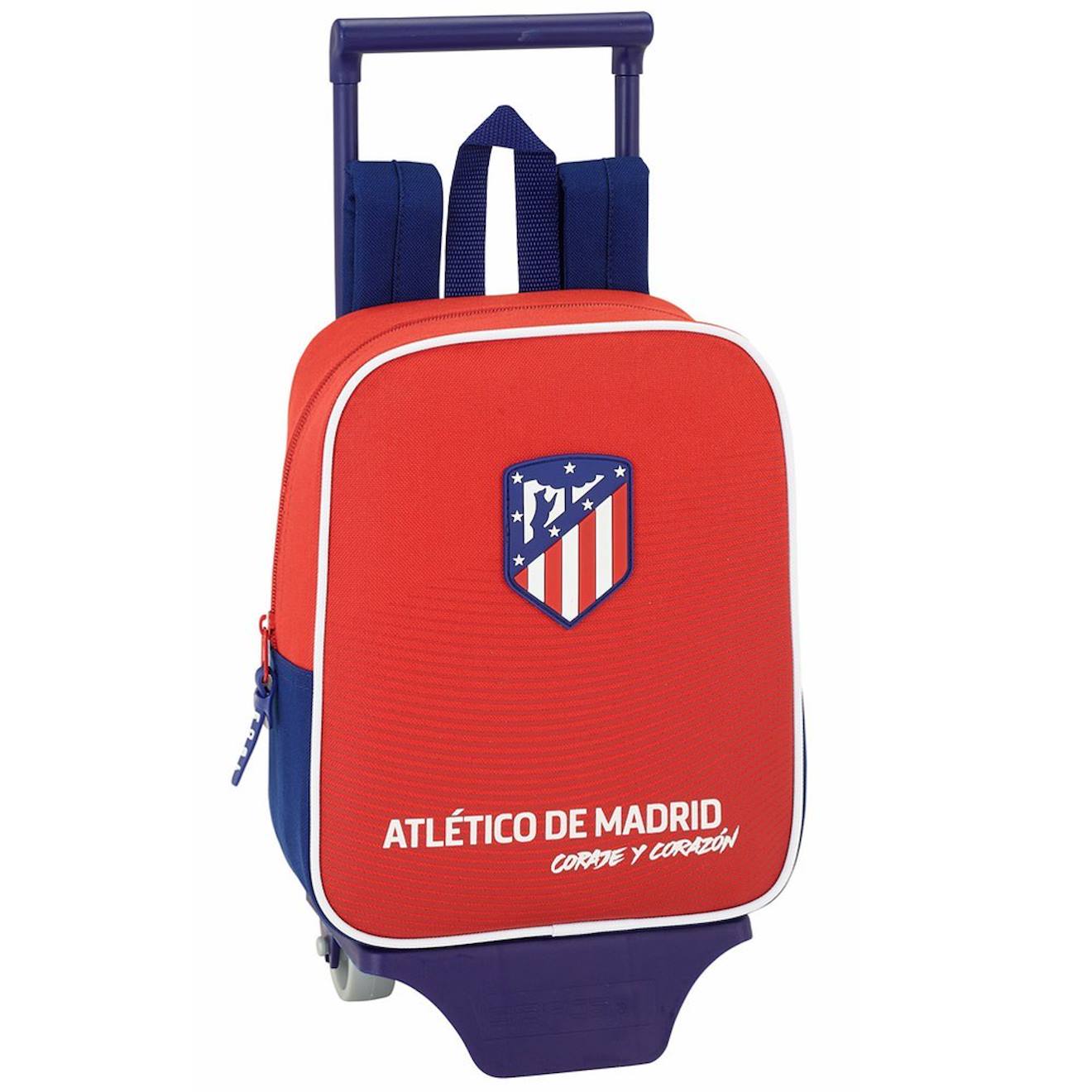Sac À Dos À Roulettes Enfant Garçon Atlético De Madrid 28 Cm - Petite Section Maternelle Bleu / Rouge / Blanc