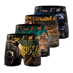-Lot de 4 boxers  wild animals